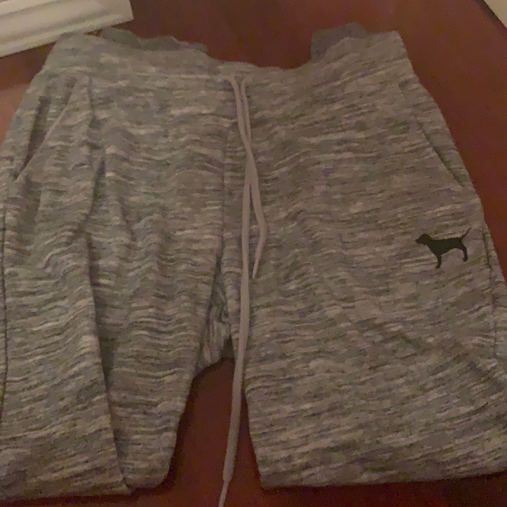 PINK grey sweatpants with little dog logo size M